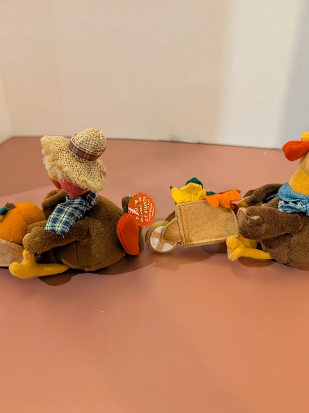 Lot of TWO (2) Gund Fallin' Into Autumn Zip Along Turkeys